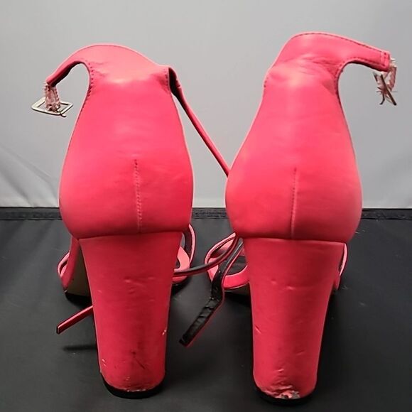 Madden Girl Women's Beella Bright Neon Pink Patent Leather Block Heel Sandal 9 - Picture 7 of 15